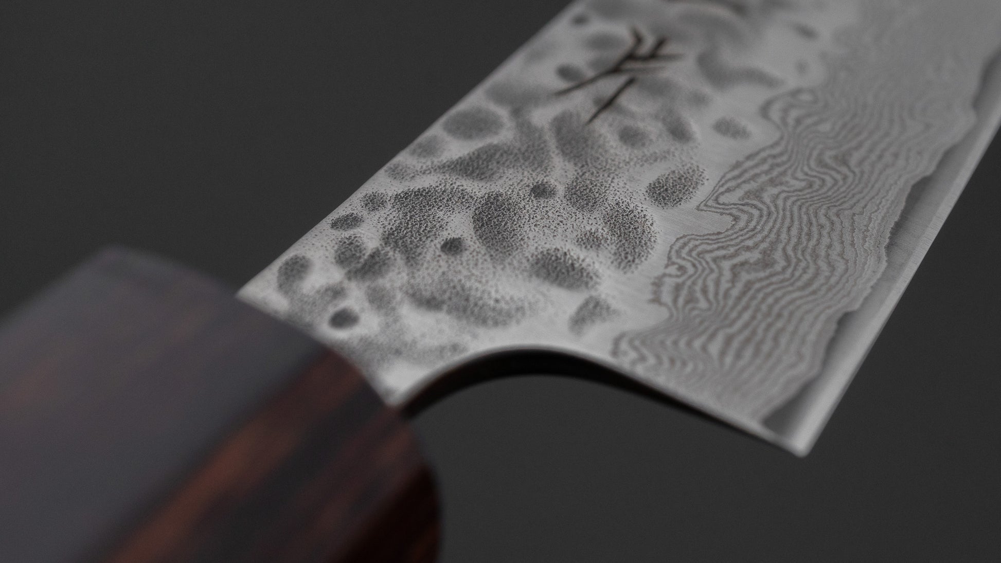 Hitohira Futana Stainless Tsuchime Damascus Petty 135mm Keyaki Zelkova Handle