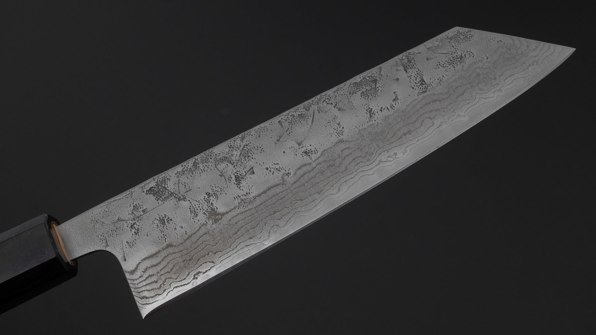Hitohira Futana Swedish Stainless Nashiji Damascus Bunka 170mm Walnut Handle