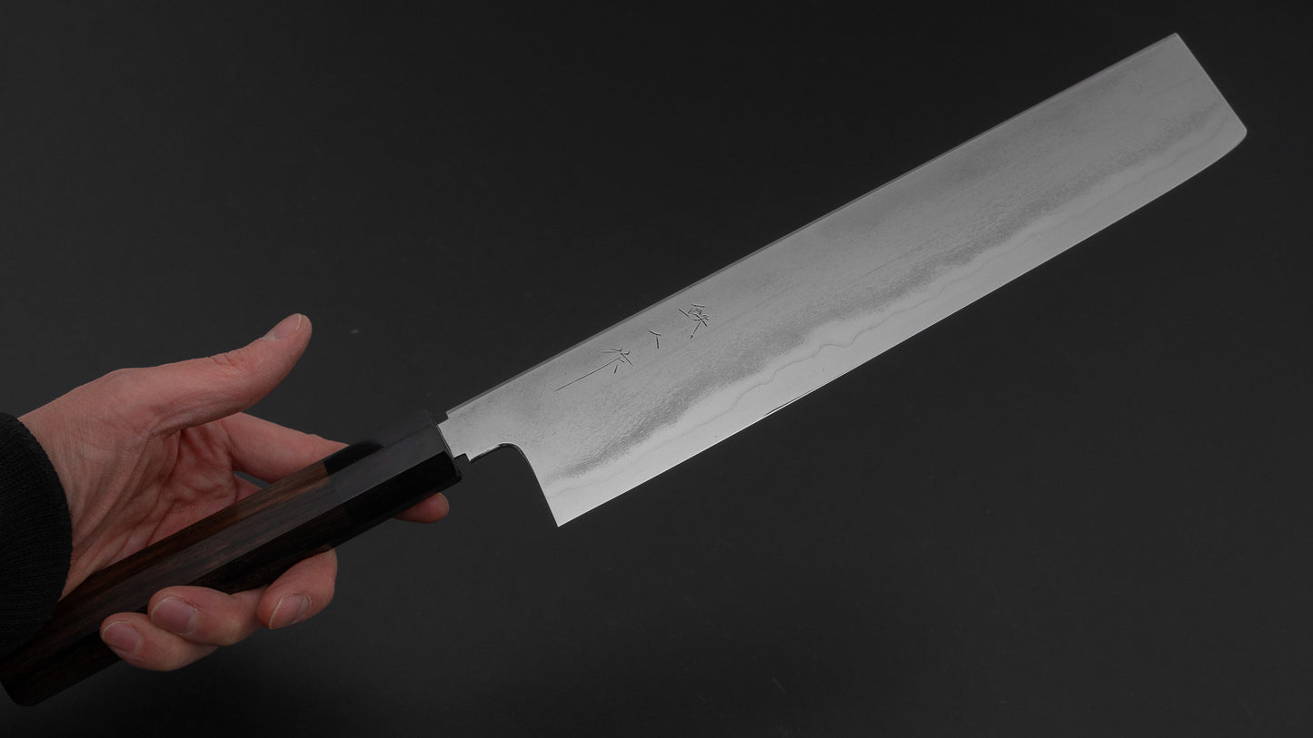 Tetsujin Silver #3 Metal Flow Pasta Kiri 270mm Taihei Makassar Ebony Handle