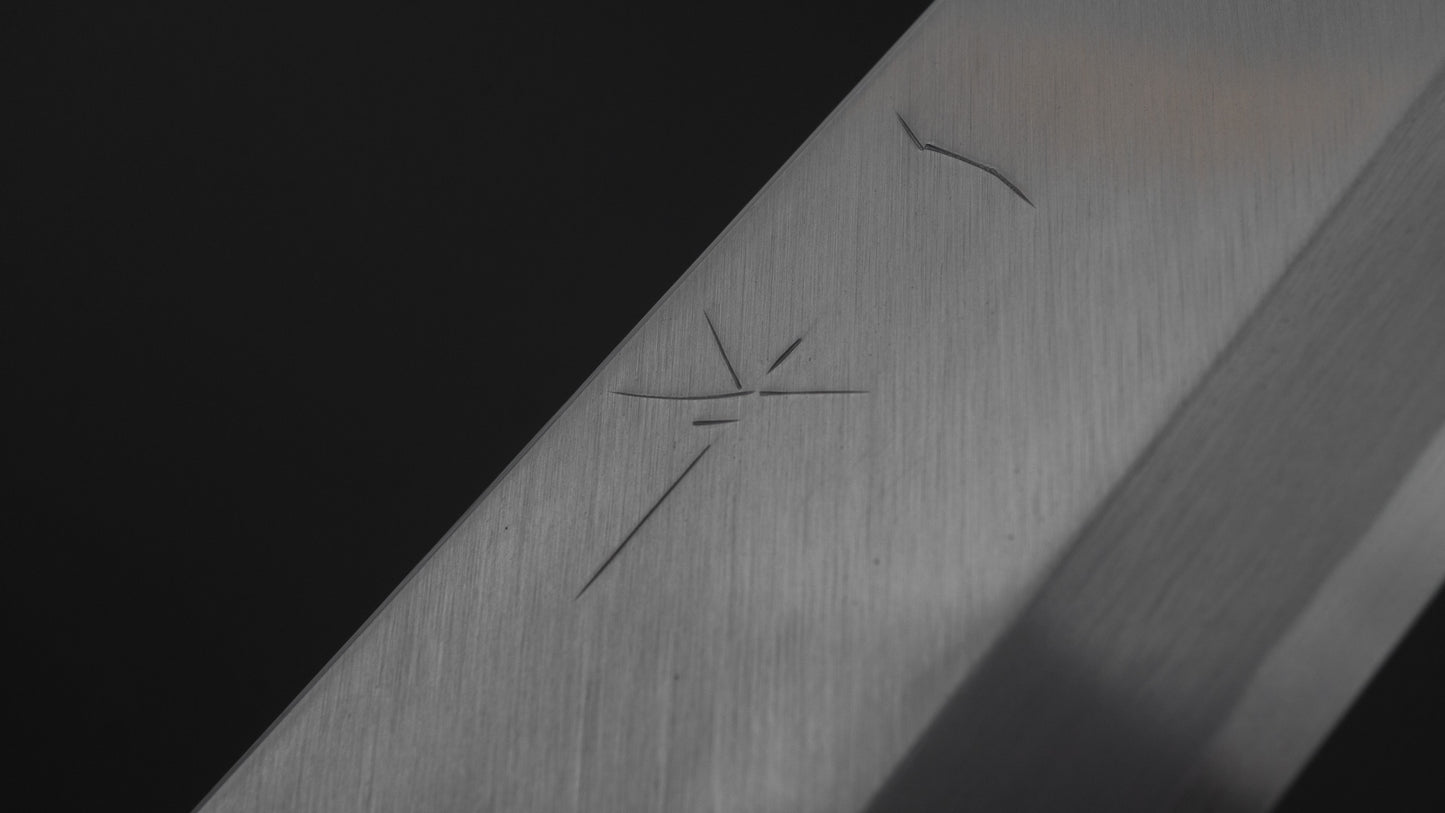 Hitohira Kikuchiyo Manzo Blue #2 Mioroshi Deba 210mm Ebony Handle (Saya)