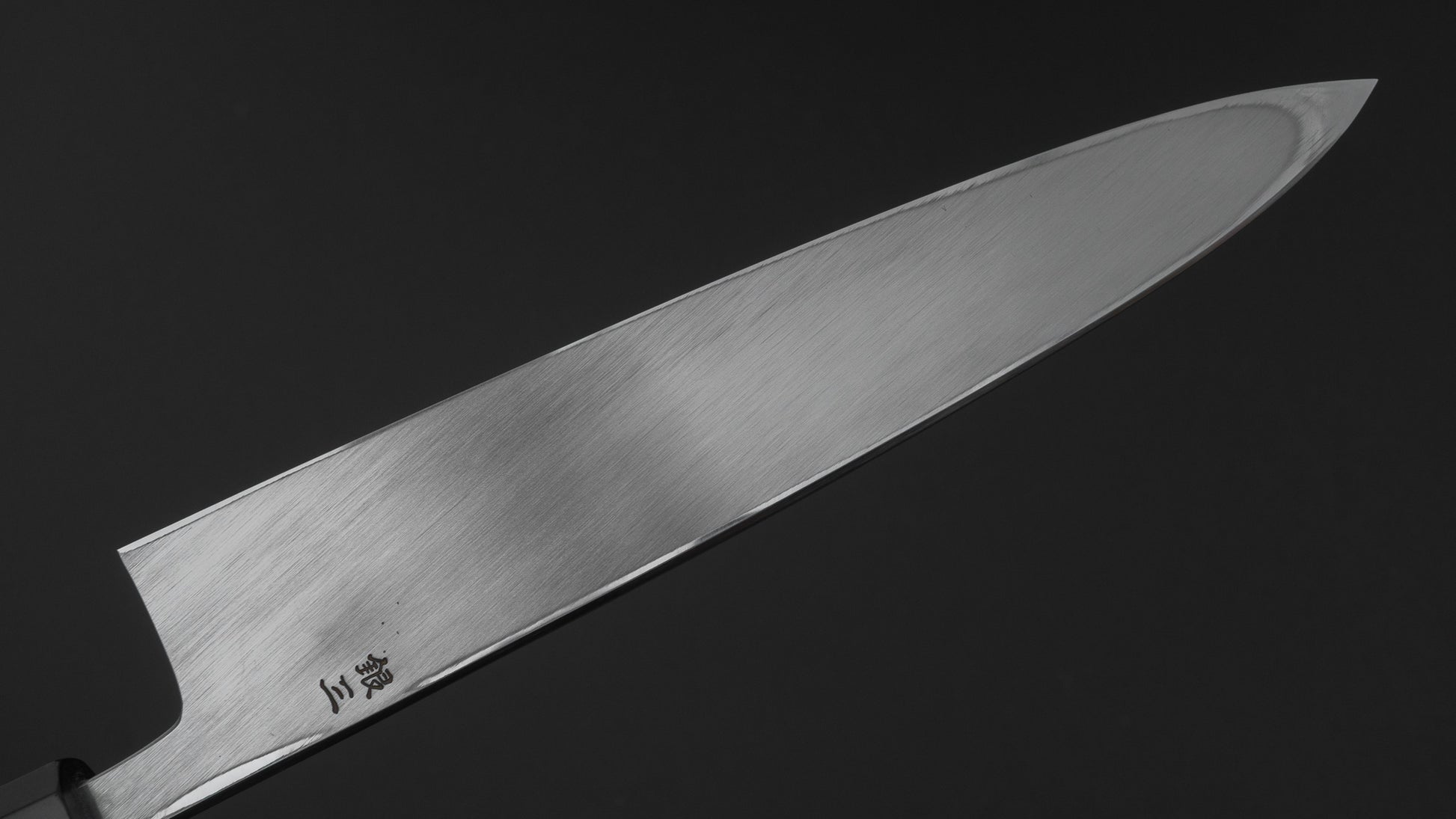 Hitohira Kikuchiyo Mosuke Silver #3 Mirror Polished Mioroshi Deba 210mm Ebony Handle (Saya)