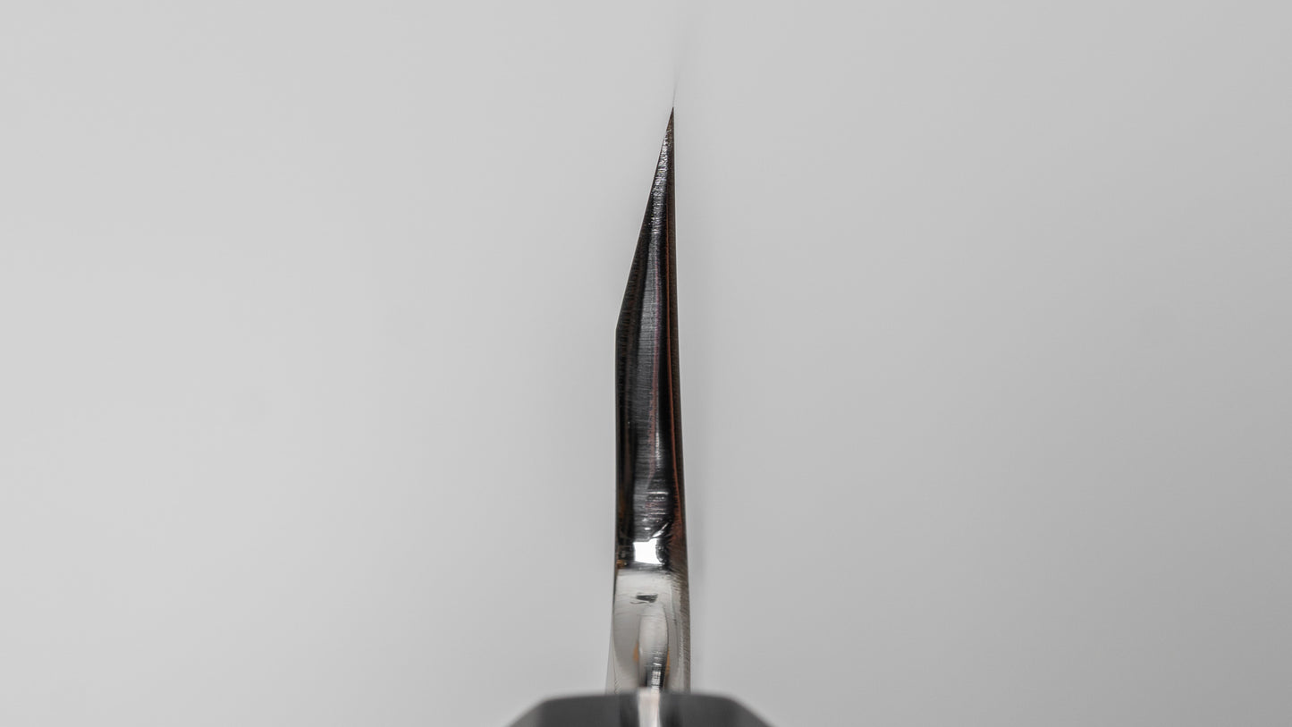 Hitohira Kikuchiyo Mosuke Silver #3 Mirror Polished Mioroshi Deba 210mm Ebony Handle (Saya)