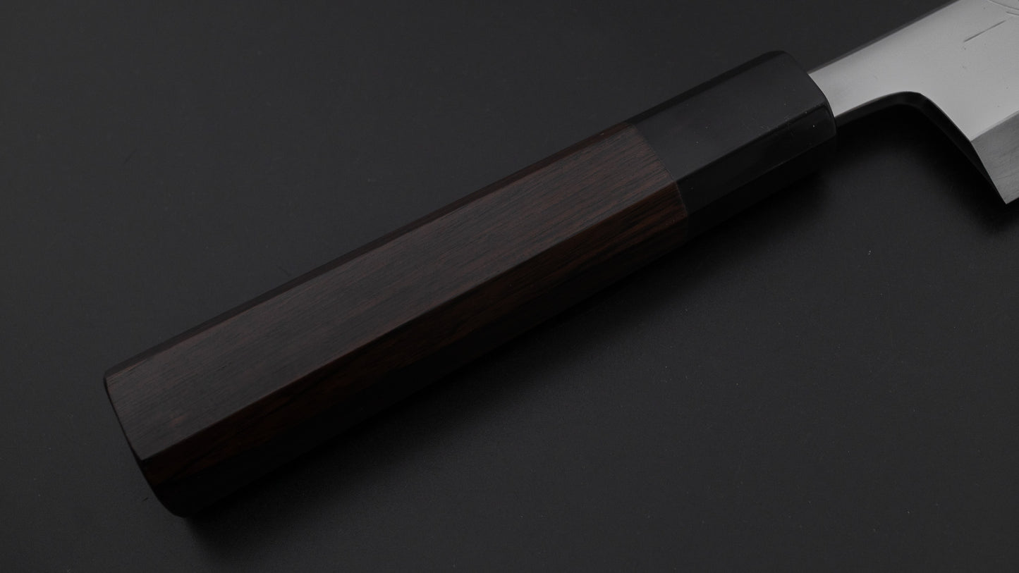 Hitohira Kikuchiyo Mosuke Silver #3 Mirror Polished Mioroshi Deba 210mm Ebony Handle (Saya)