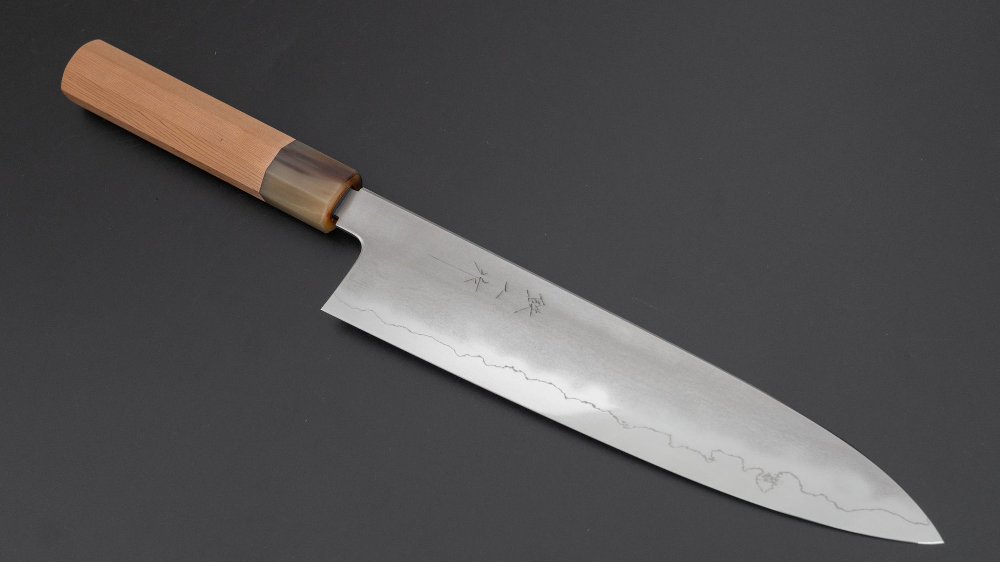 鉄人刃物 銀三 総霞 牛刀 240mm 屋久杉柄 – HITOHIRA
