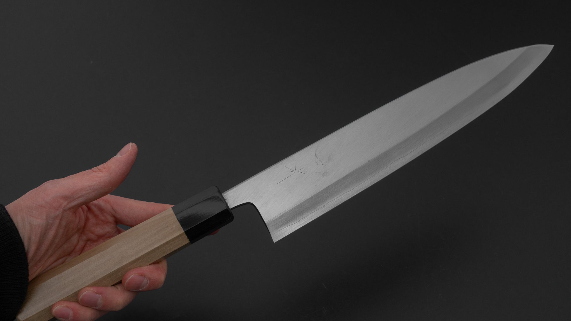 Hitohira Kikuchiyo Mosuke Silver #3 Mioroshi Deba 240mm Ho Wood Handle