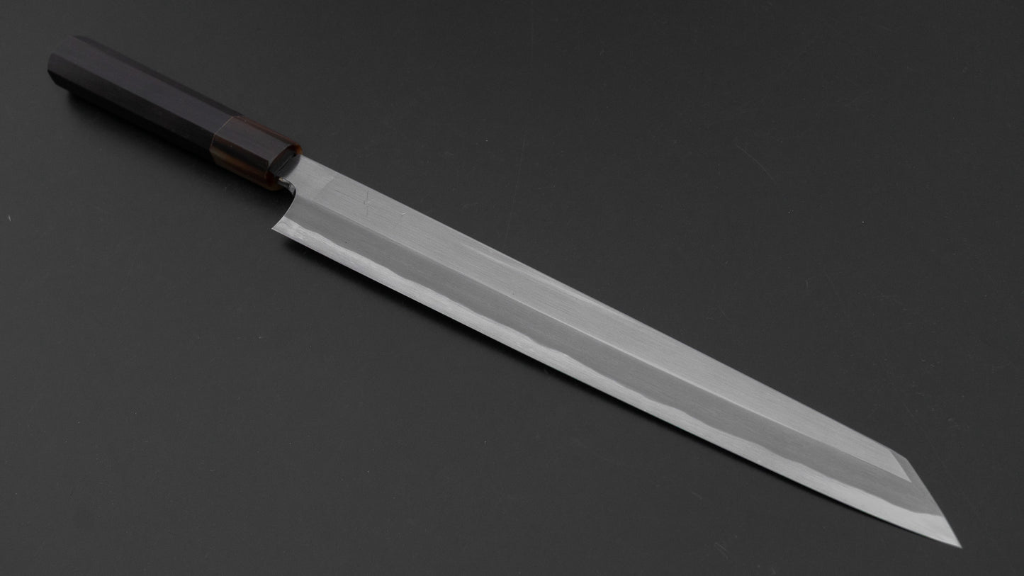 Hitohira Togashi White #1 Tachi Kiritsuke Yanagiba 300mm Ebony Handle (Saya)