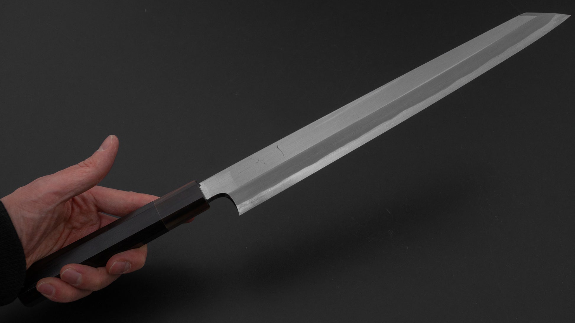 Hitohira Togashi White #1 Tachi Kiritsuke Yanagiba 300mm Ebony Handle (Saya)