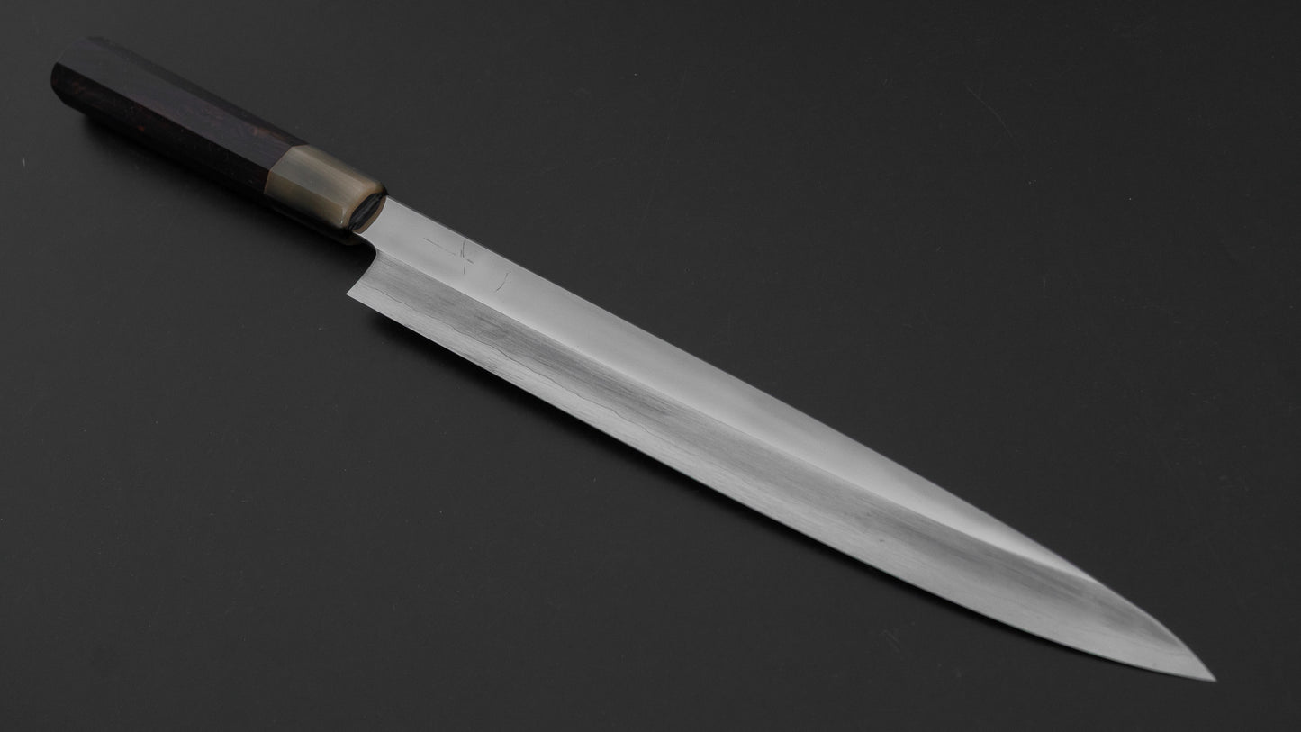 Hitohira Kikuchiyo Mosuke Silver #3 Mirror Polished Yanagiba 270mm Ebony Handle (Saya)