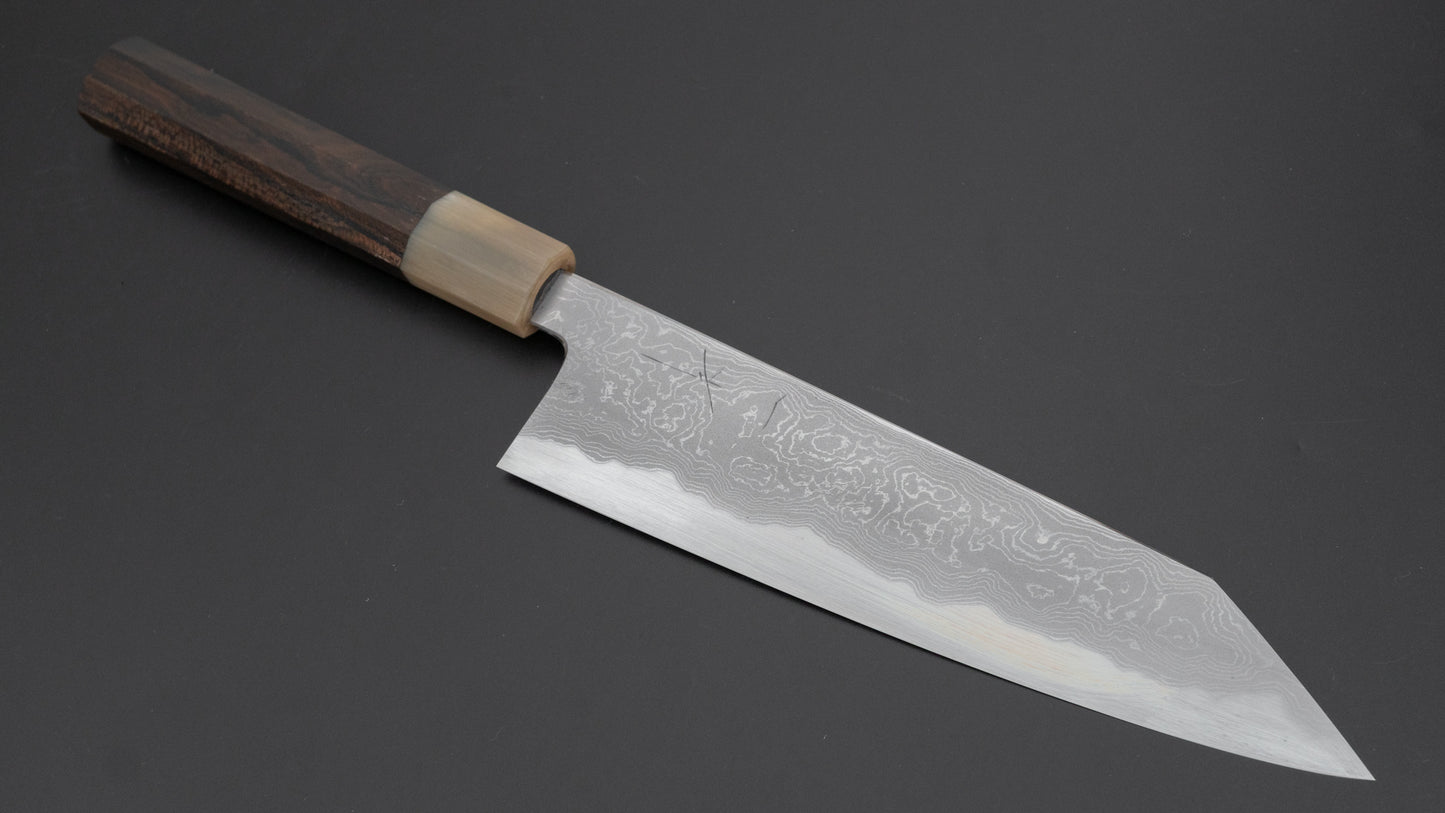 Hitohira Tanaka Kyuzo Blue #1 Damascus Kiritsuke Gyuto 210mm Ziricote Handle