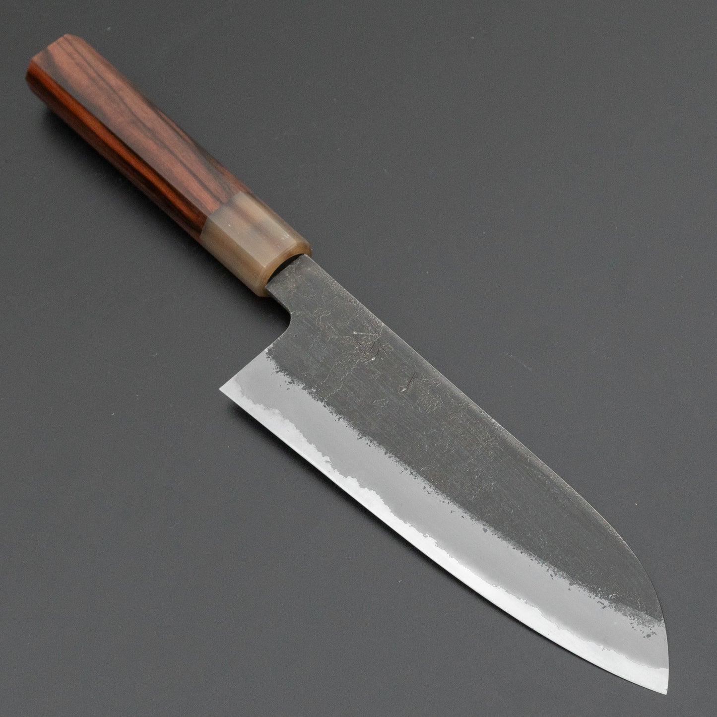 Hitohira Hinode Nashiji White #2 Stainless Clad Santoku 165mm Ebony Handle