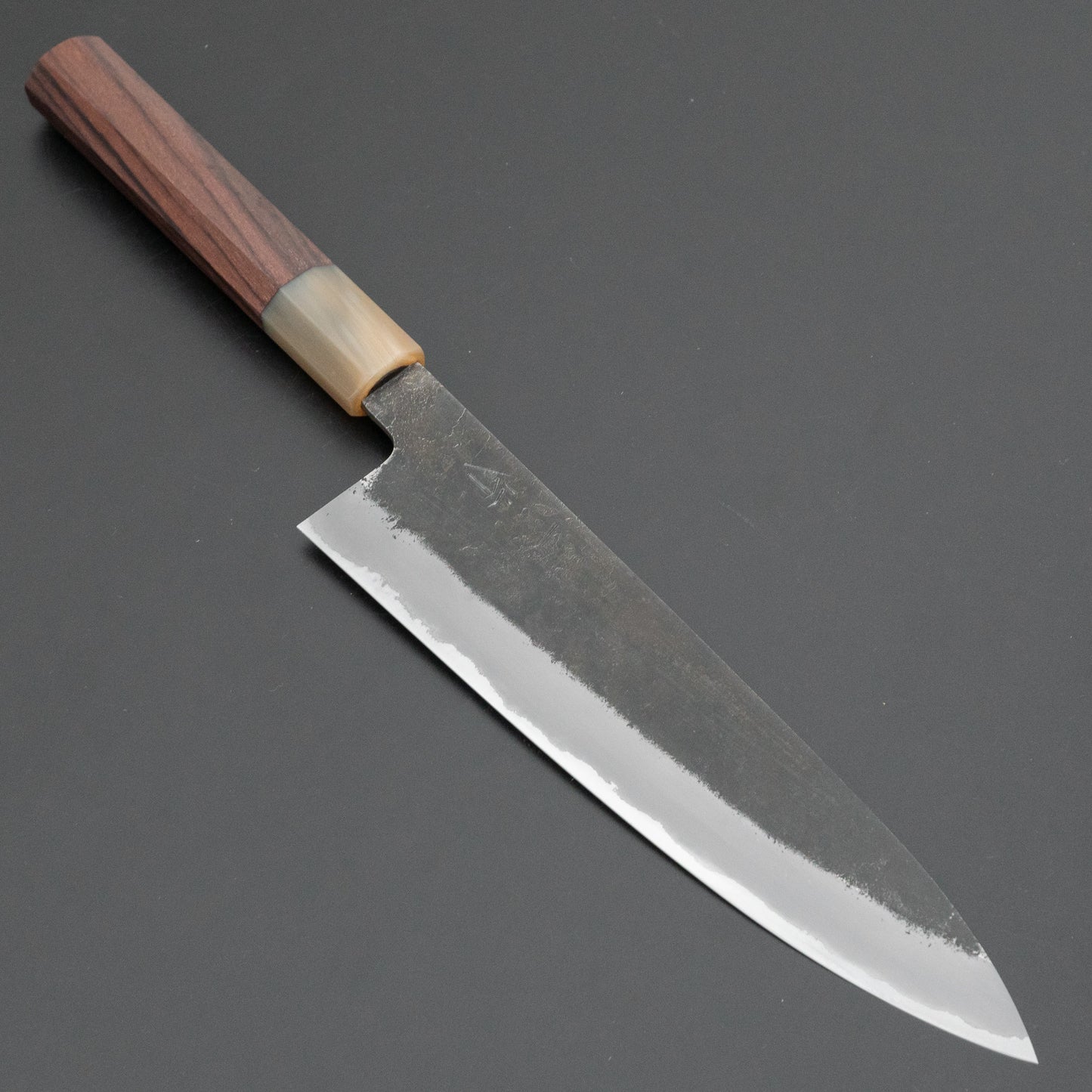 Hitohira Hinode Nashiji White #2 Stainless Clad Gyuto 210mm Taihei Rosewood Handle