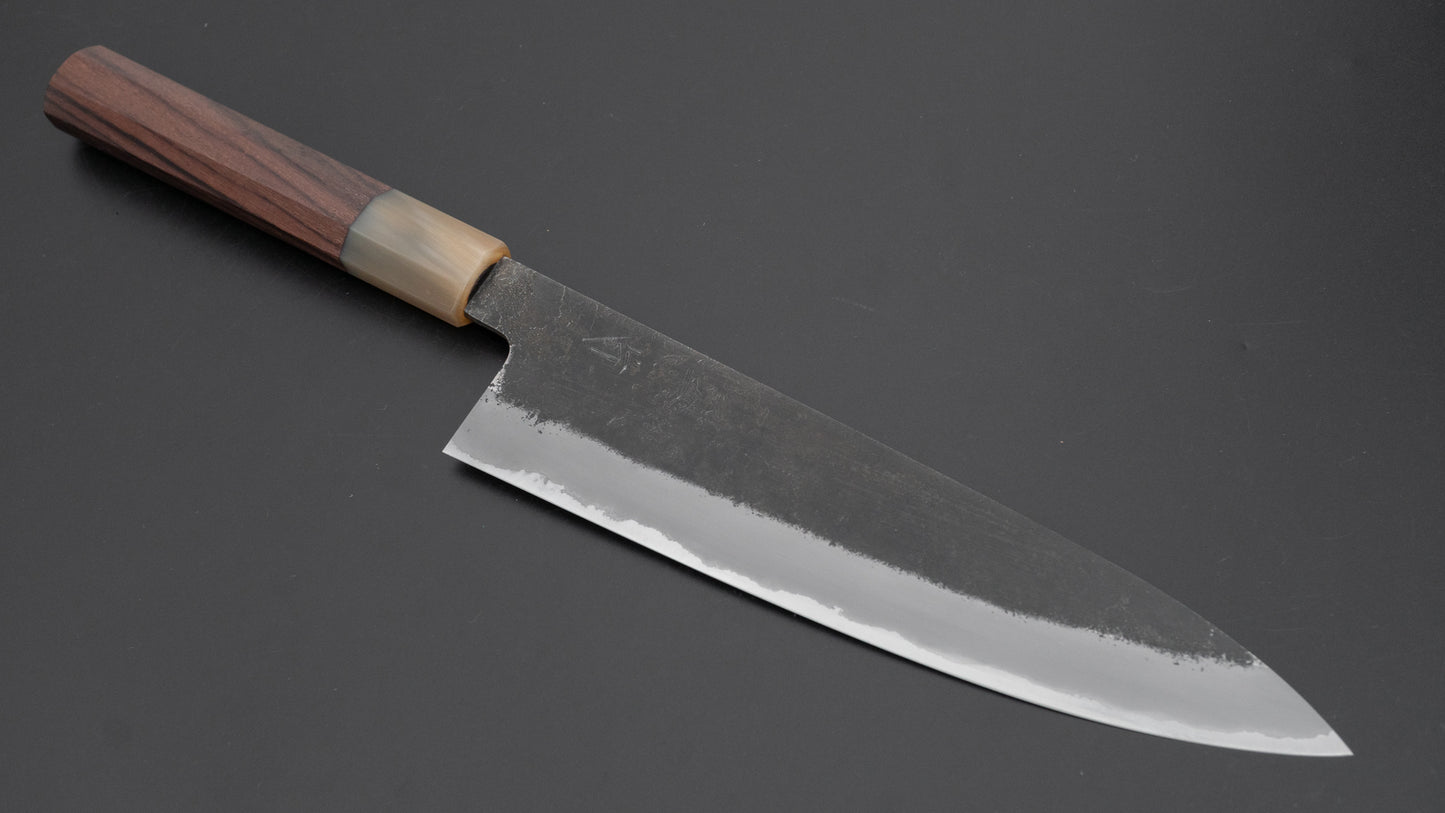 Hitohira Hinode Nashiji White #2 Stainless Clad Gyuto 210mm Taihei Rosewood Handle