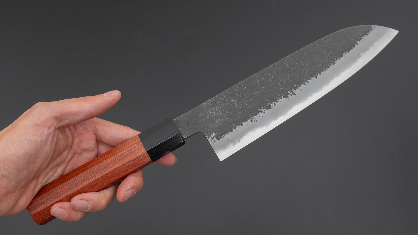 Hitohira Hinode Nashiji White #2 Santoku 180mm Quince Handle