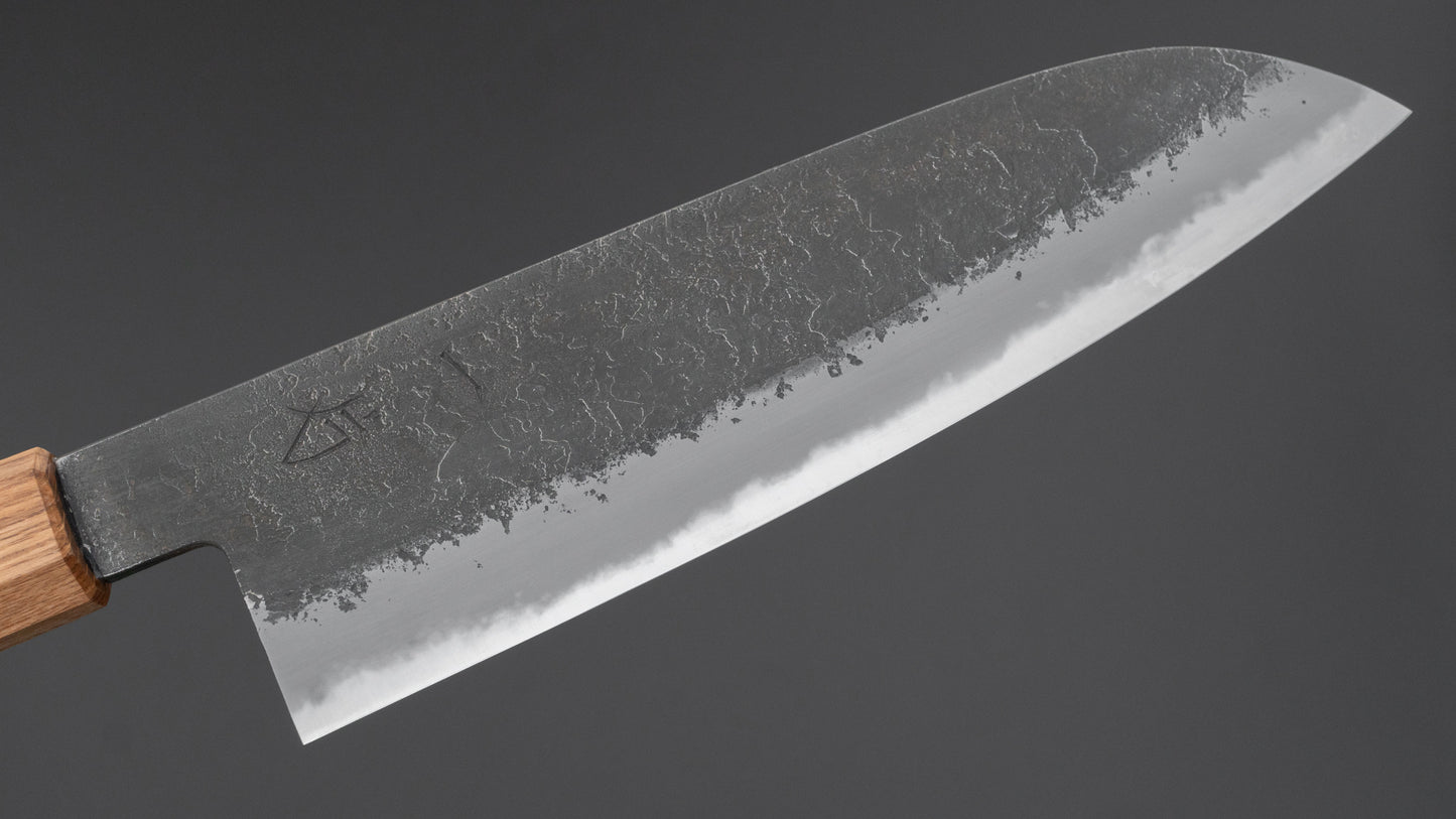 Hitohira Hinode Nashiji White #2 Santoku 180mm Wenge Handle