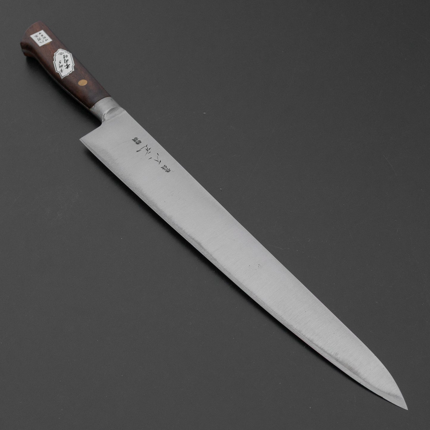 Morihei Hisamoto Vintage Carbon Sujihiki 330mm Rosewood Handle