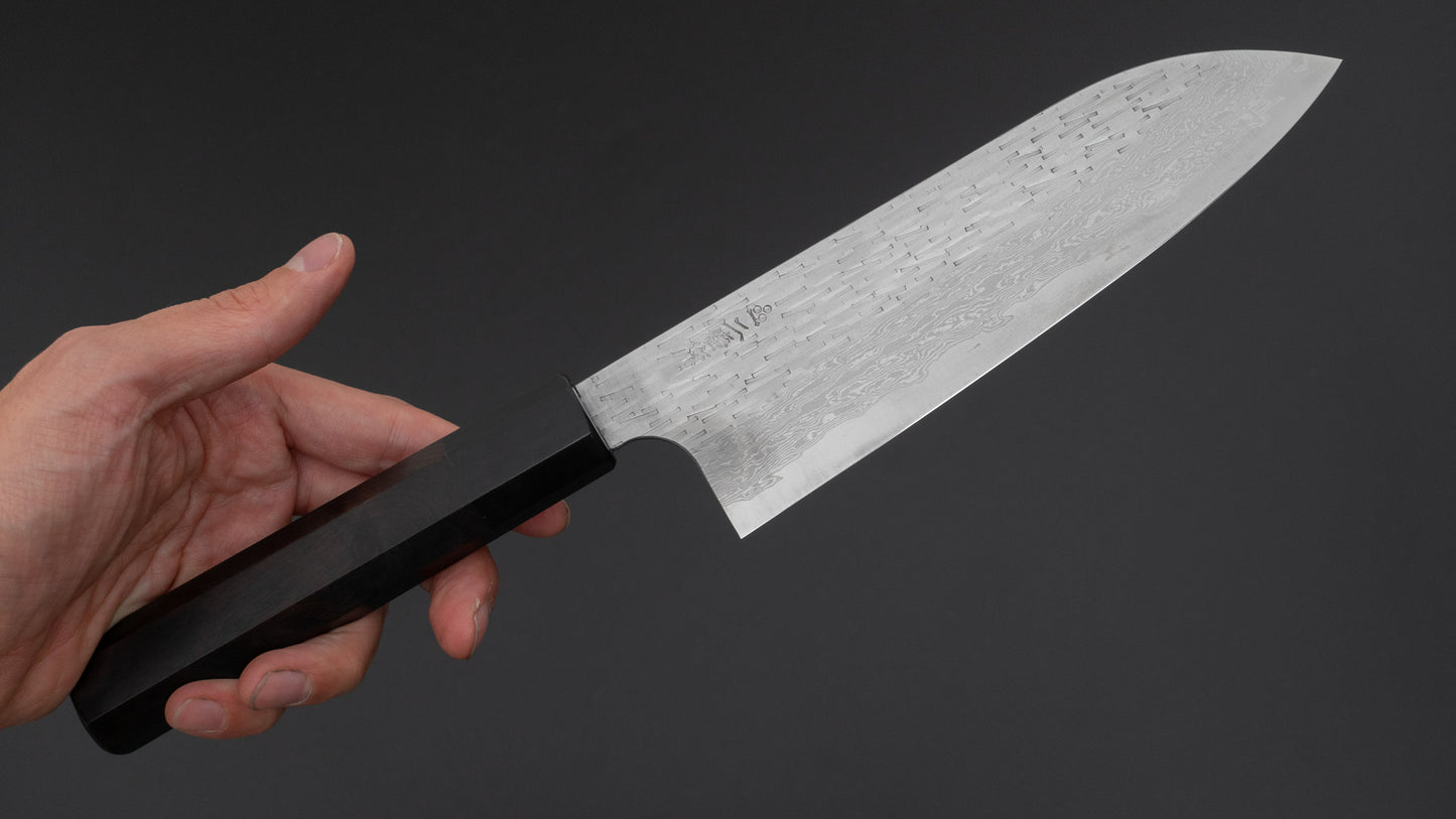 Nigara VG XEOS Santoku 170mm Ebony Handle