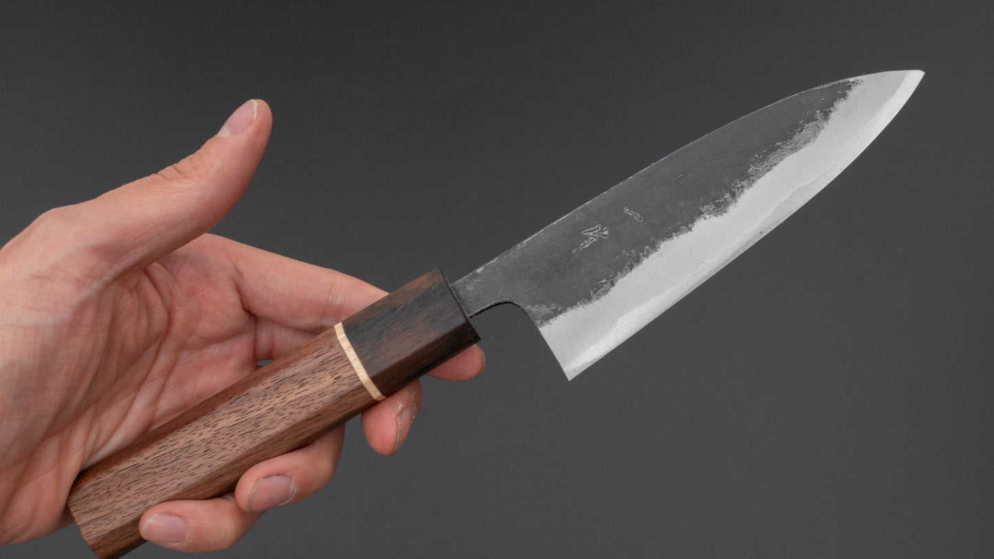 Hitohira Blue #1 Kurouchi Santoku 125mm Walnut Handle