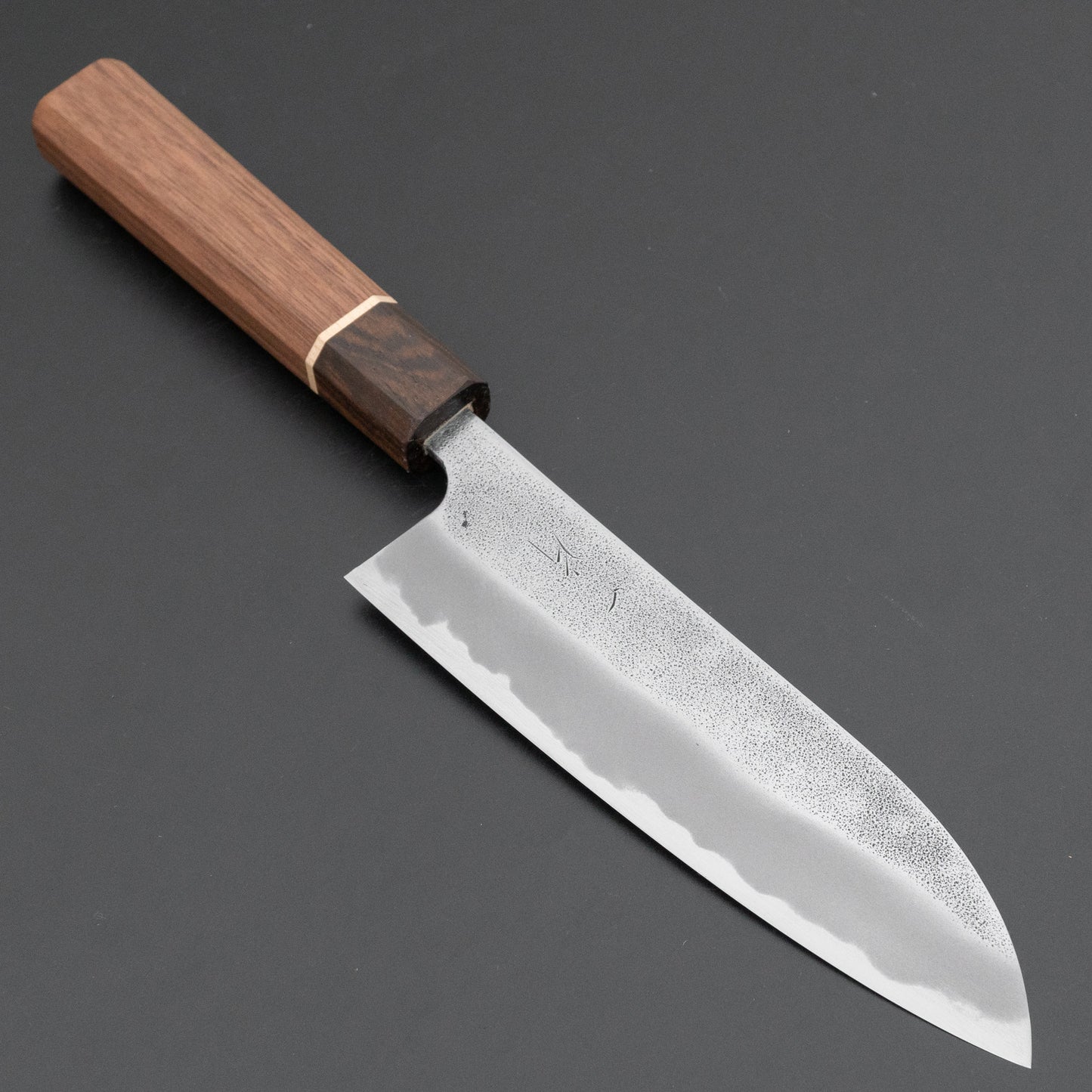 Hitohira YG Nashiji White #2 Santoku 165mm Walnut Handle (Ziricote Ferrule)