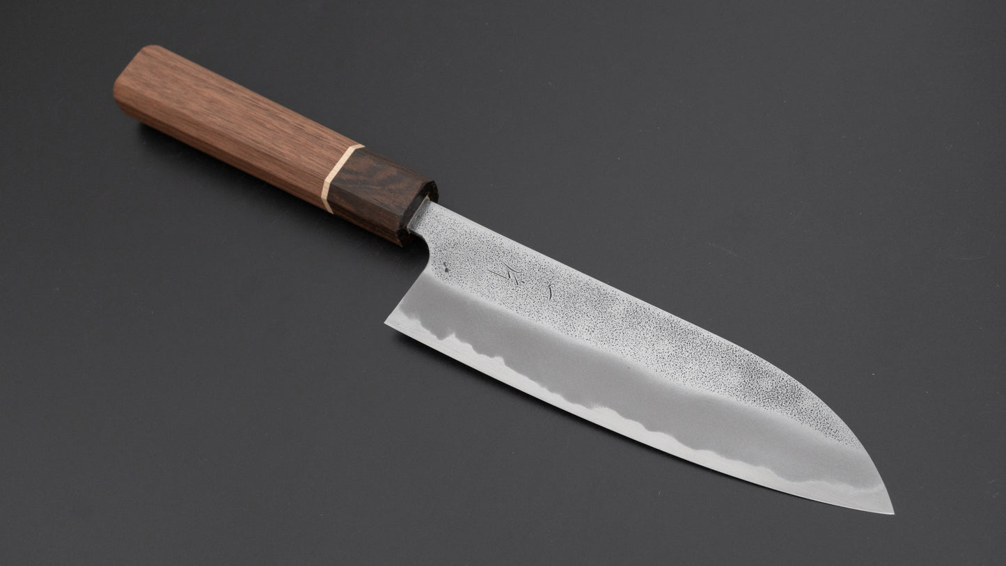 Hitohira YG Nashiji White #2 Santoku 165mm Walnut Handle (Ziricote Ferrule)