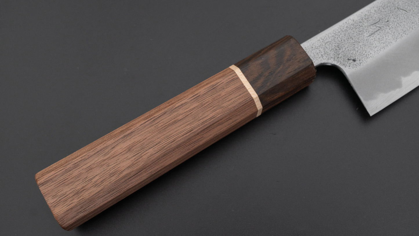 Hitohira YG Nashiji White #2 Santoku 165mm Walnut Handle (Ziricote Ferrule)