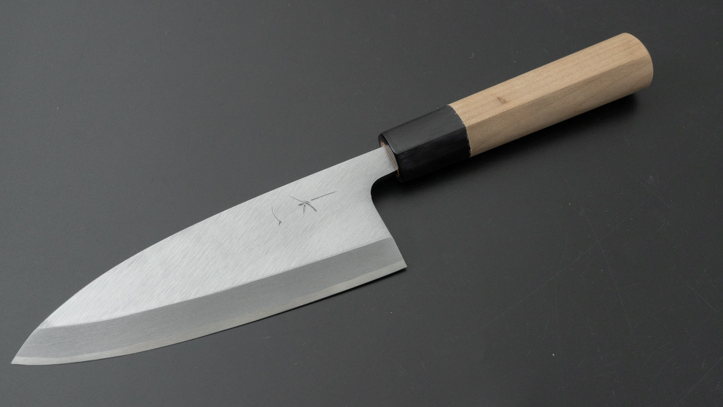 Hitohira Gorobei White #3 Left-Handed Deba 150mm Ho Wood Handle (D-Shape) - HITOHIRA