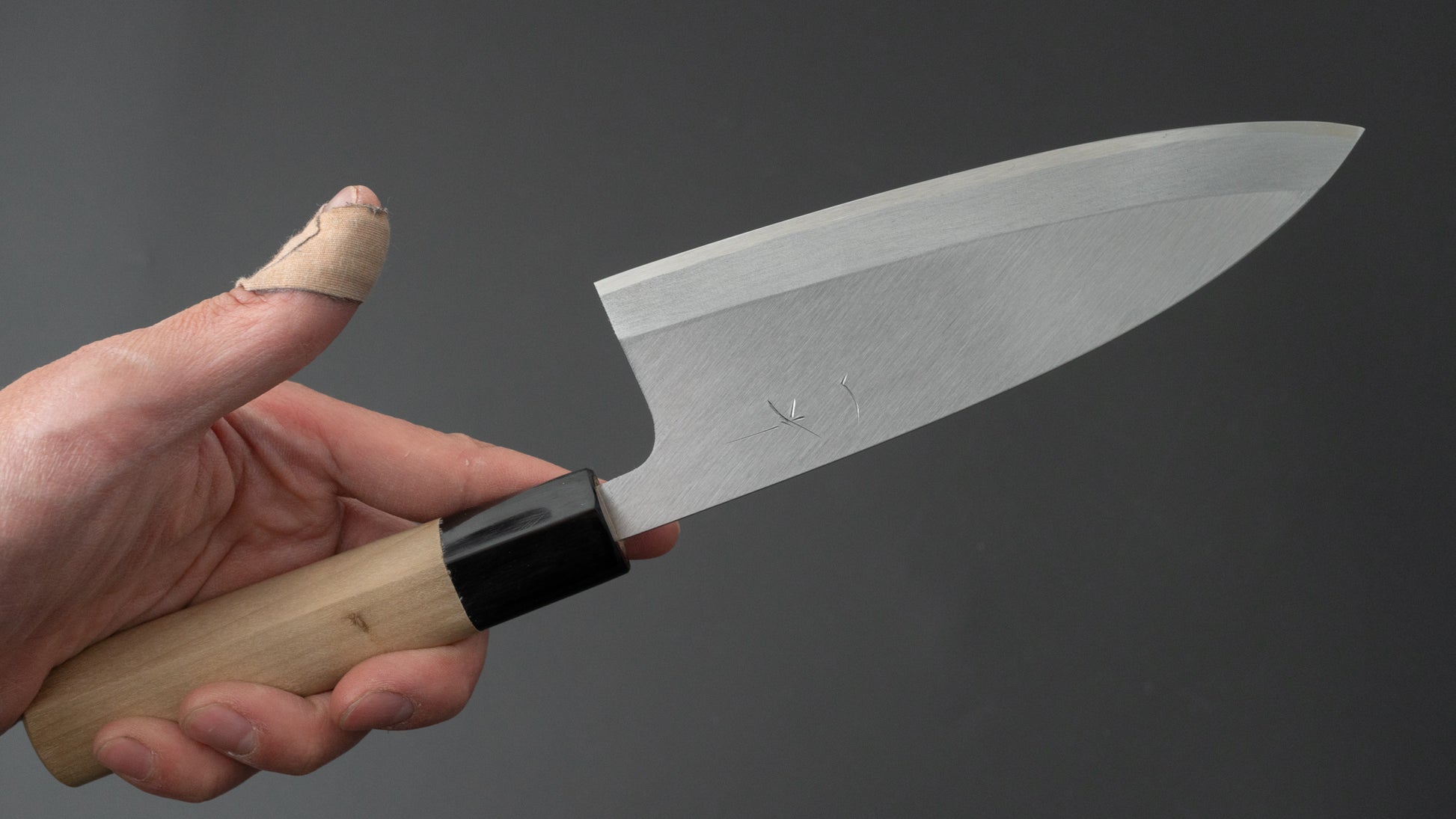 Hitohira Gorobei White #3 Left-Handed Deba 150mm Ho Wood Handle (D-Shape) - HITOHIRA