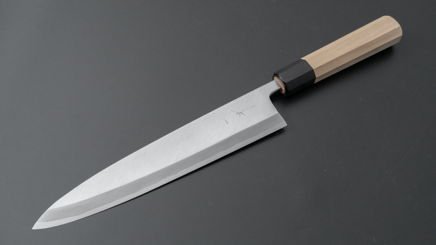 Hitohira Kikuchiyo Manzo White #3 Left-Handed Mioroshi Deba 240mm Ho Wood Handle - HITOHIRA