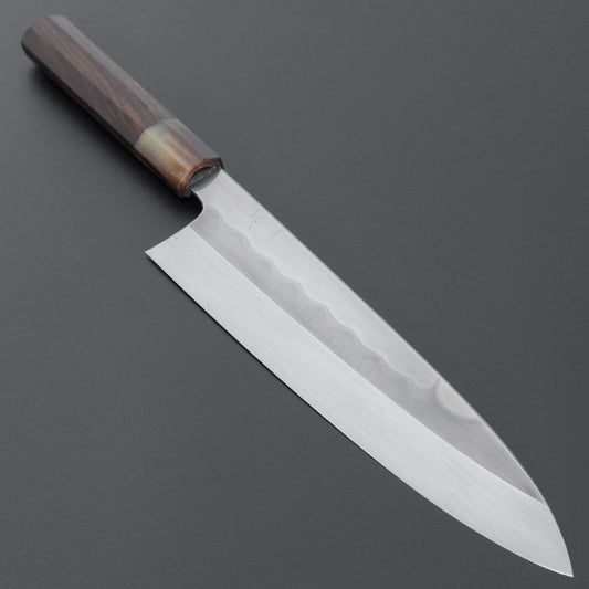 Hitohira Togashi White #1 Notaremon Mizu Honyaki Gyuto 240mm Taihei Makassar Ebony Handle (#128/ Saya)