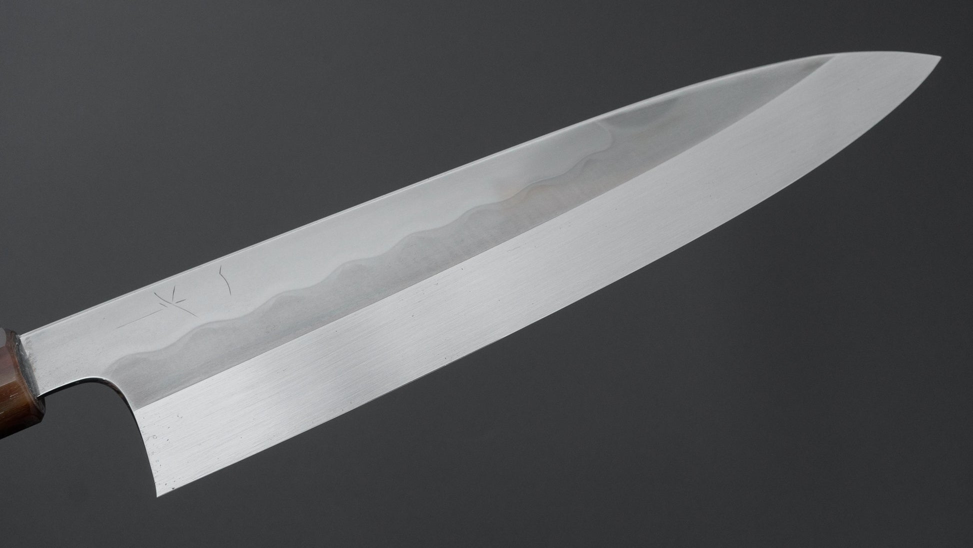 Hitohira Togashi White #1 Notaremon Mizu Honyaki Gyuto 240mm Taihei Makassar Ebony Handle (#128/ Saya)