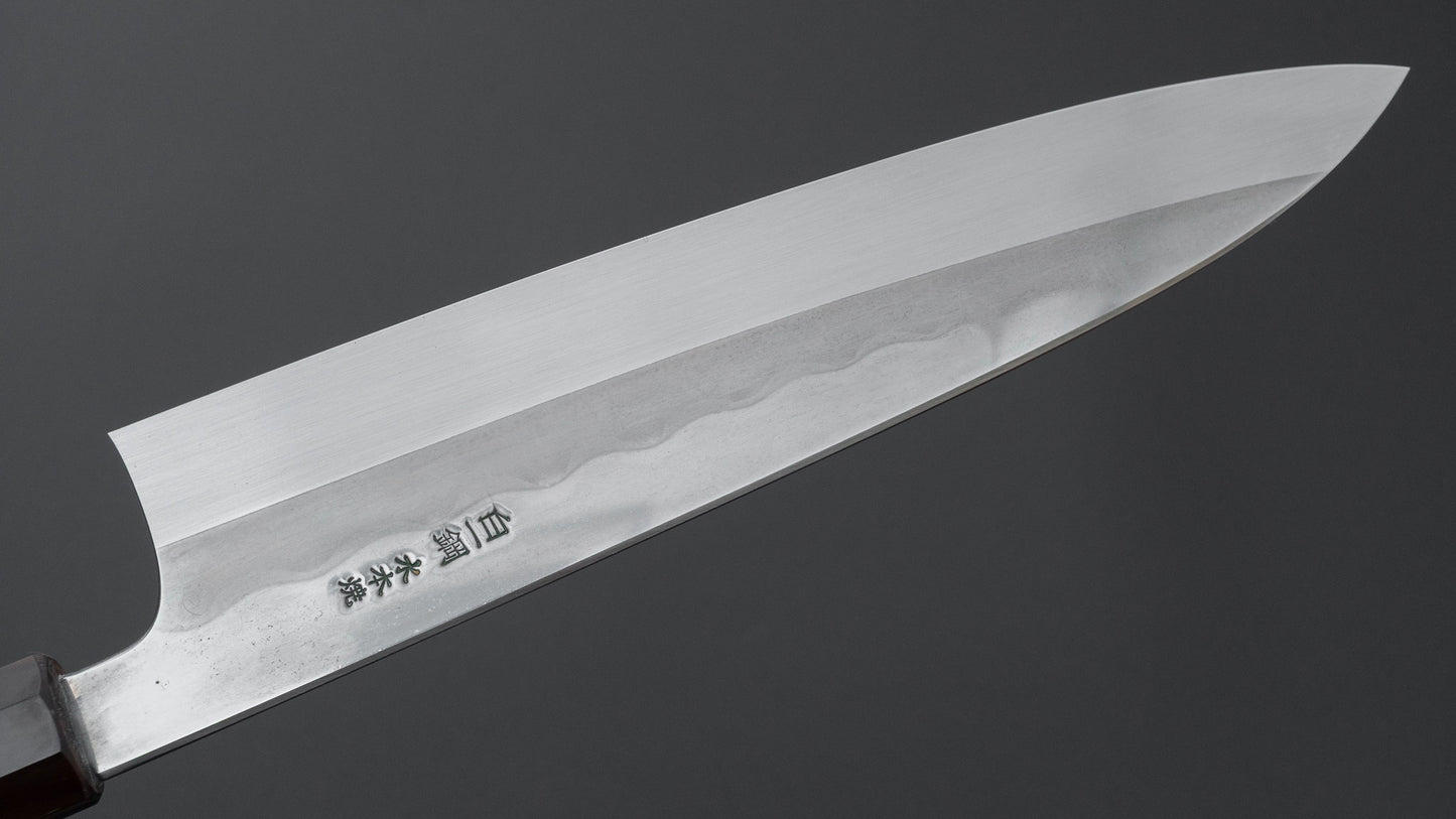 Hitohira Togashi White #1 Notaremon Mizu Honyaki Gyuto 240mm Taihei Makassar Ebony Handle (#128/ Saya)