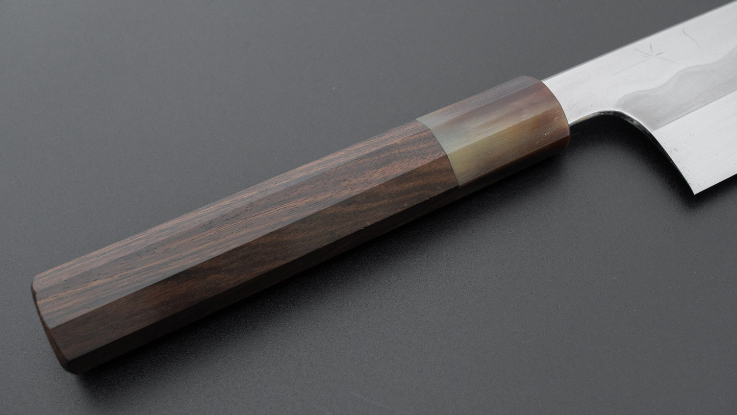 Hitohira Togashi White #1 Notaremon Mizu Honyaki Gyuto 240mm Taihei Makassar Ebony Handle (#128/ Saya)