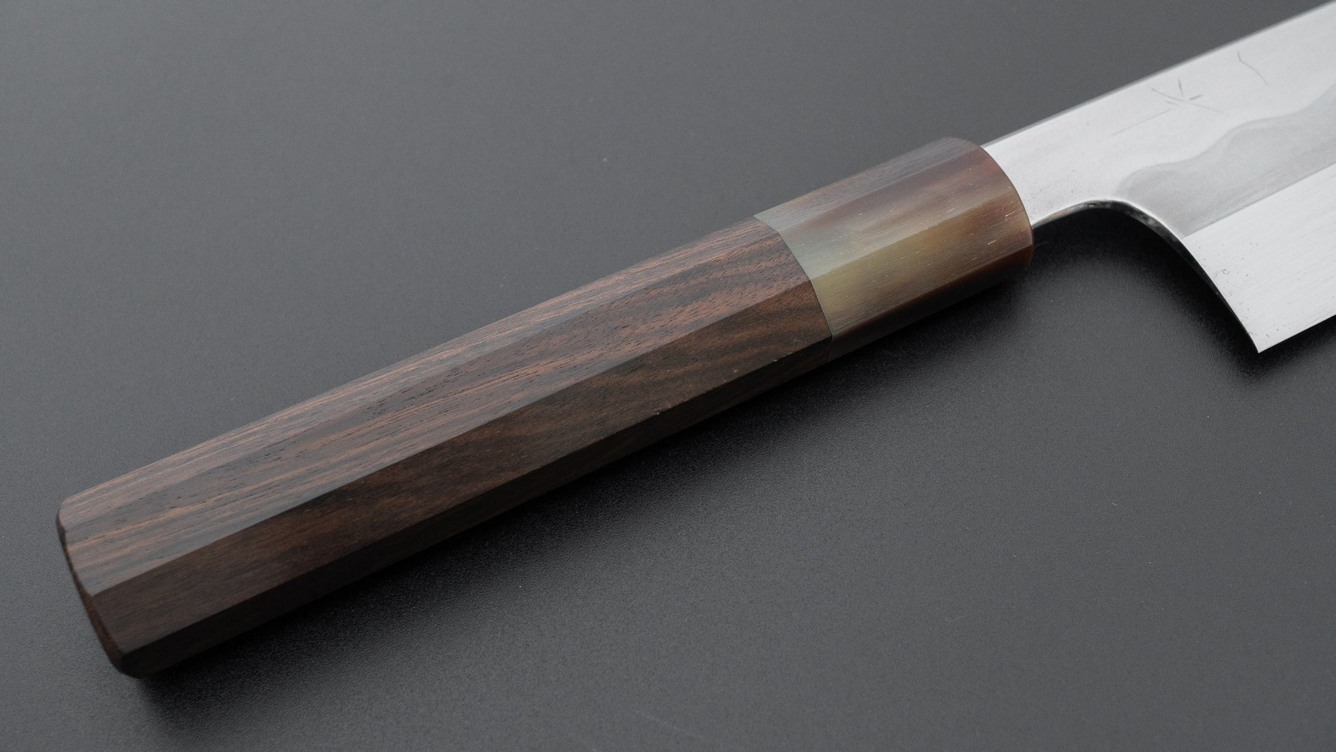 Hitohira Togashi White #1 Notaremon Mizu Honyaki Gyuto 240mm Taihei Makassar Ebony Handle (#128/ Saya)