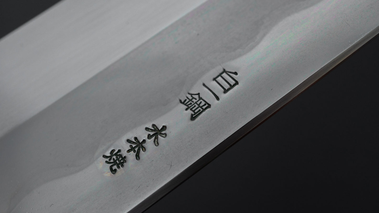 Hitohira Togashi White #1 Notaremon Mizu Honyaki Gyuto 240mm Taihei Makassar Ebony Handle (#129/ Saya)