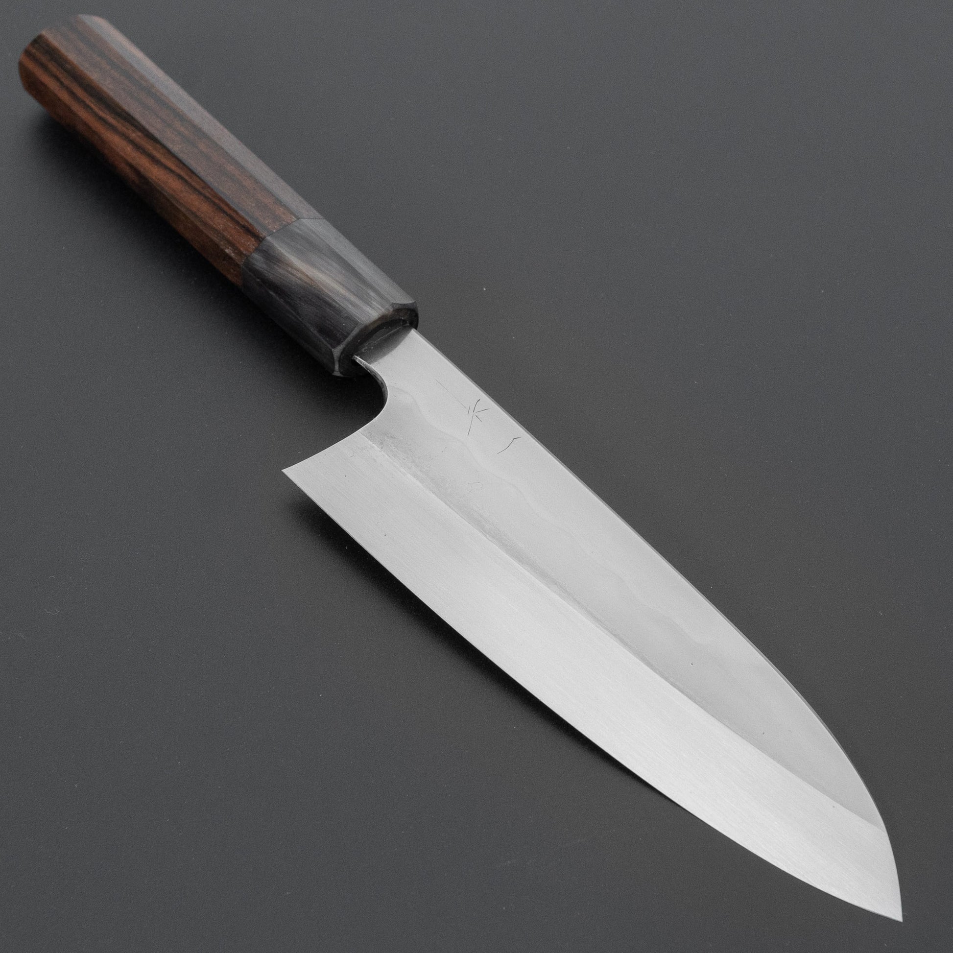 Hitohira Togashi White #1 Notaremon Mizu Honyaki Santoku 180mm Taihei Makassar Ebony Handle (#130/ Saya)