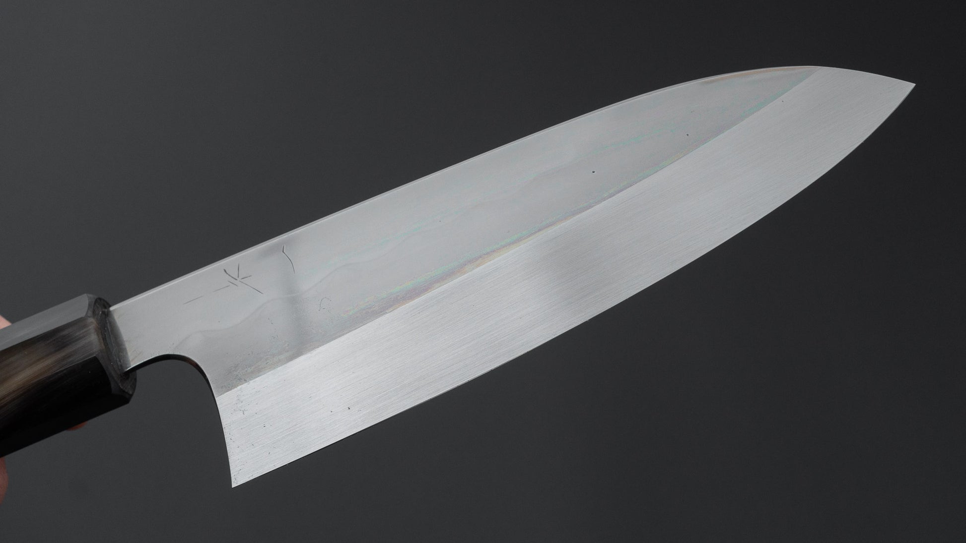 Hitohira Togashi White #1 Notaremon Mizu Honyaki Santoku 180mm Taihei Makassar Ebony Handle (#130/ Saya)