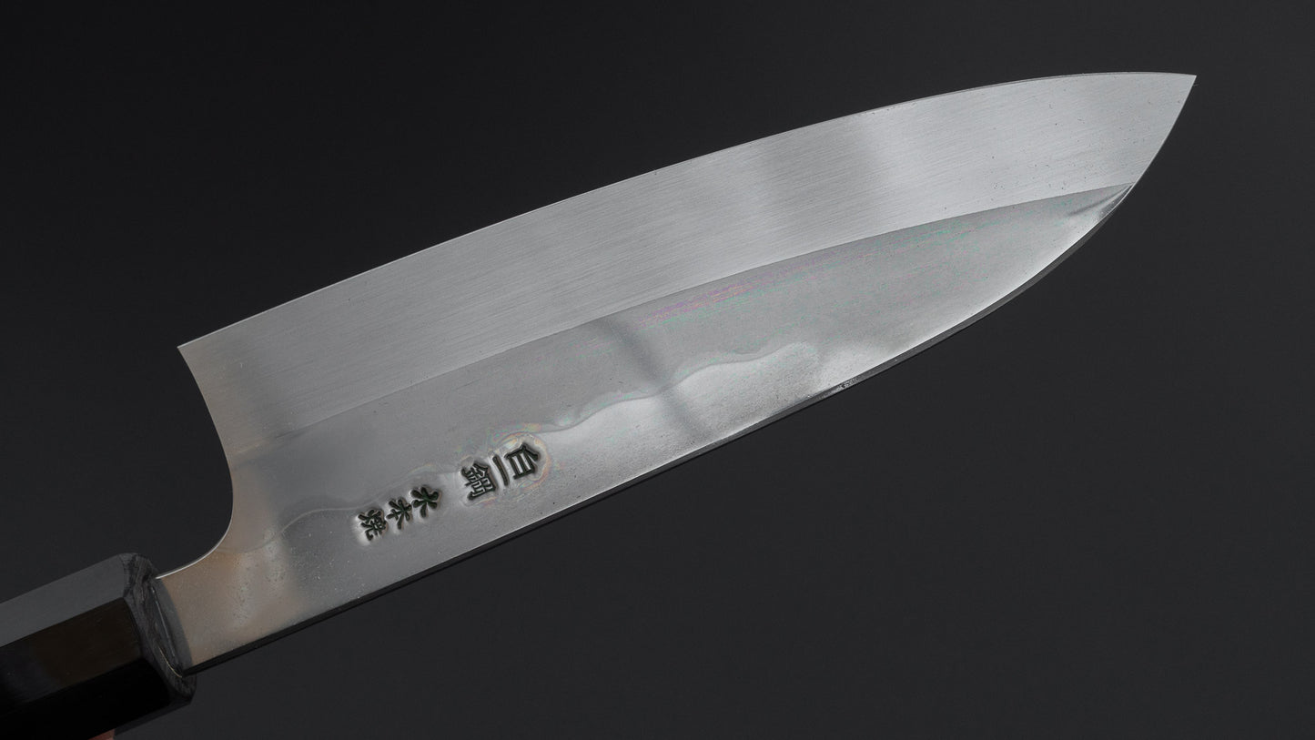 Hitohira Togashi White #1 Notaremon Mizu Honyaki Santoku 180mm Taihei Makassar Ebony Handle (#130/ Saya)