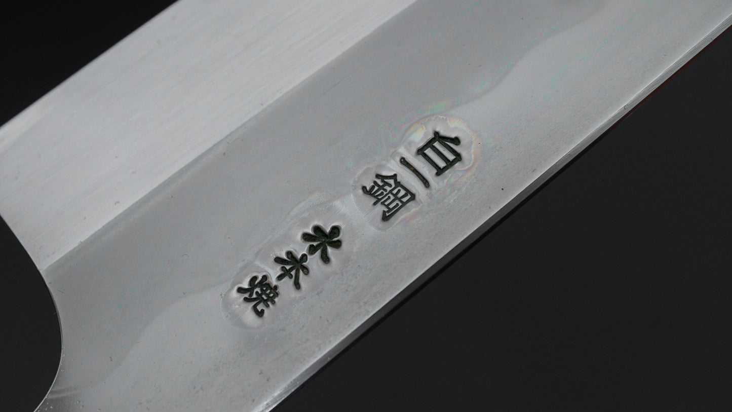 Hitohira Togashi White #1 Notaremon Mizu Honyaki Santoku 180mm Taihei Makassar Ebony Handle (#130/ Saya)