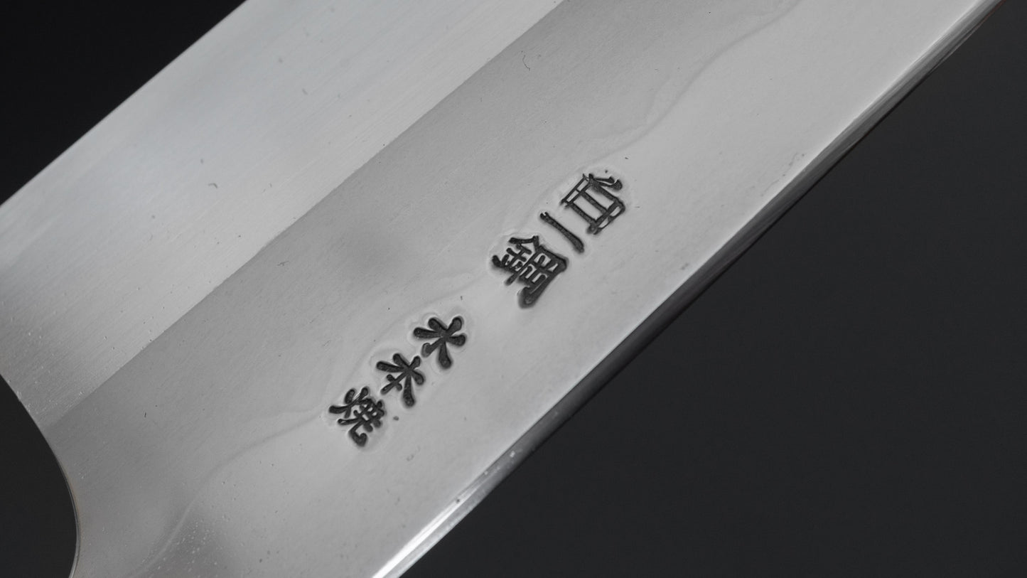 Hitohira Togashi White #1 Notaremon Mizu Honyaki Santoku 180mm Taihei Makassar Ebony Handle (#131/ Saya)