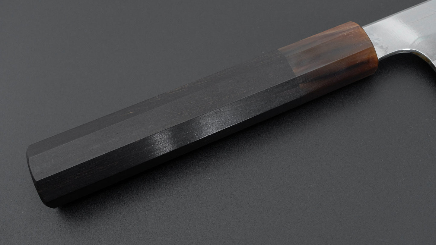 Hitohira Togashi Blue #1 Notaremon Mizu Honyaki Gyuto 240mm Taihei Ebony Handle (#132/ Saya)