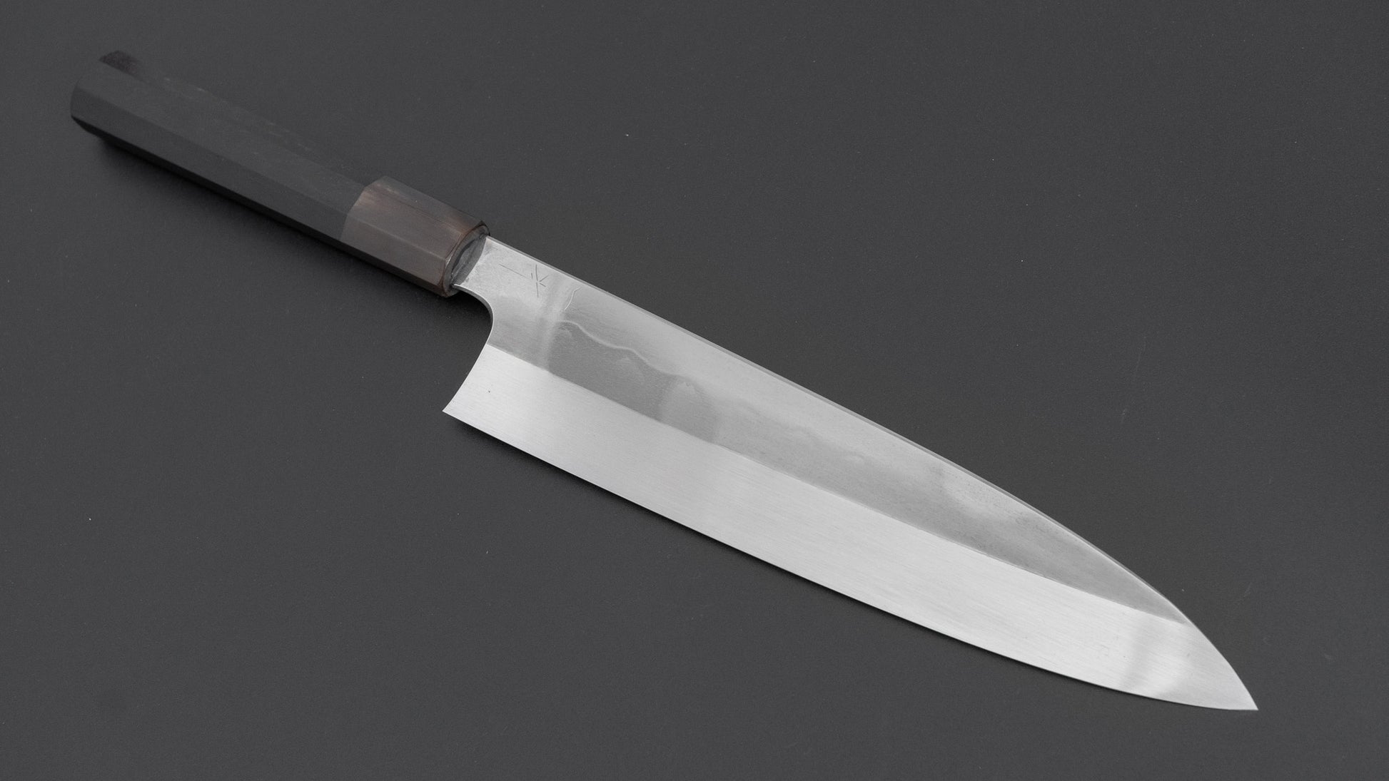 Hitohira Togashi Blue #1 Notaremon Mizu Honyaki Gyuto 240mm Taihei Ebony Handle (#133/ Saya)