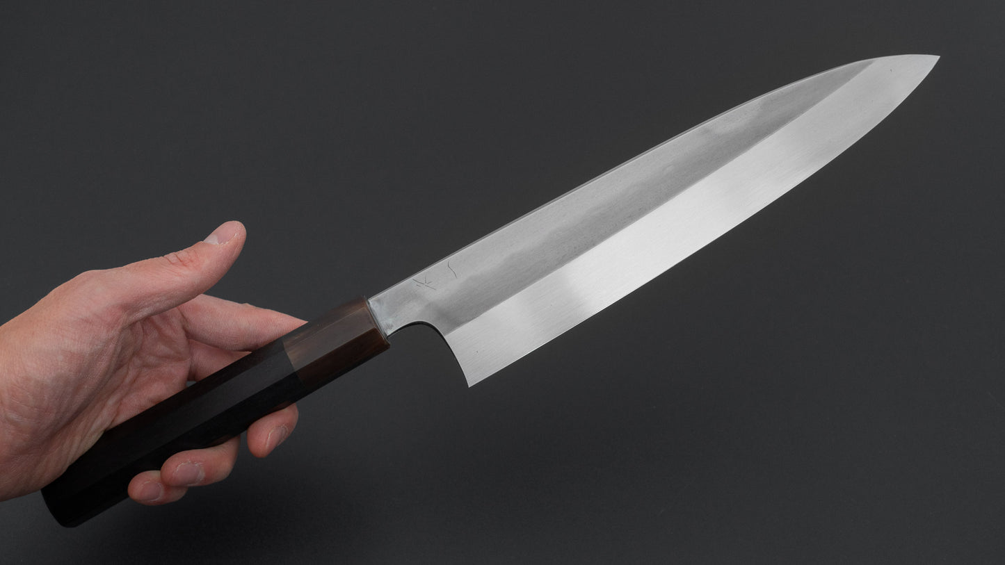 Hitohira Togashi Blue #1 Notaremon Mizu Honyaki Gyuto 240mm Taihei Ebony Handle (#133/ Saya)