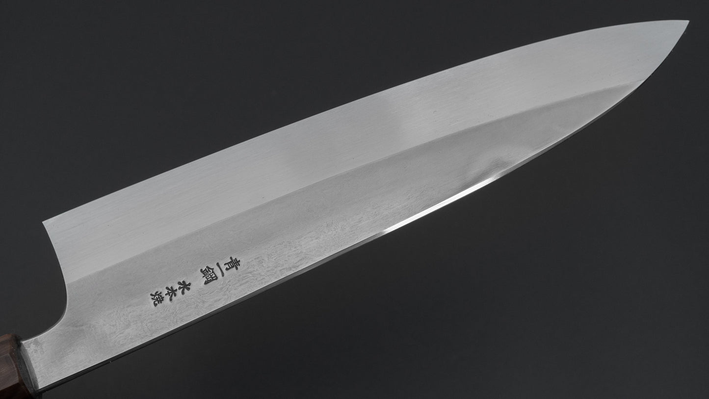 Hitohira Togashi Blue #1 Notaremon Mizu Honyaki Gyuto 240mm Taihei Ebony Handle (#133/ Saya)