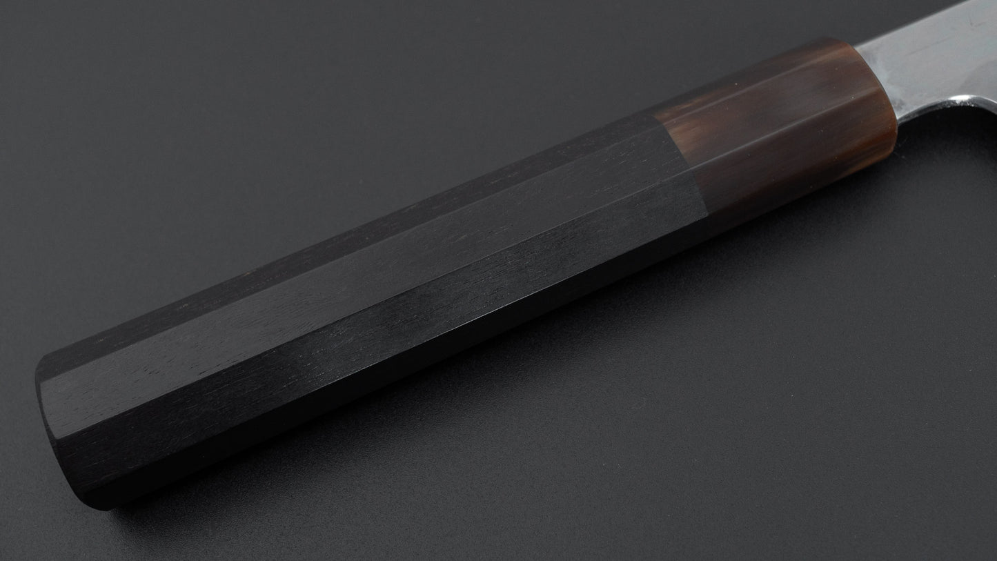 Hitohira Togashi Blue #1 Notaremon Mizu Honyaki Gyuto 240mm Taihei Ebony Handle (#133/ Saya)