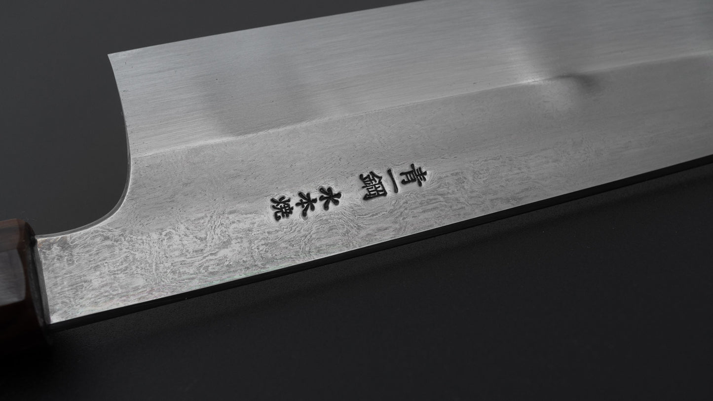 Hitohira Togashi Blue #1 Notaremon Mizu Honyaki Gyuto 240mm Taihei Ebony Handle (#133/ Saya)