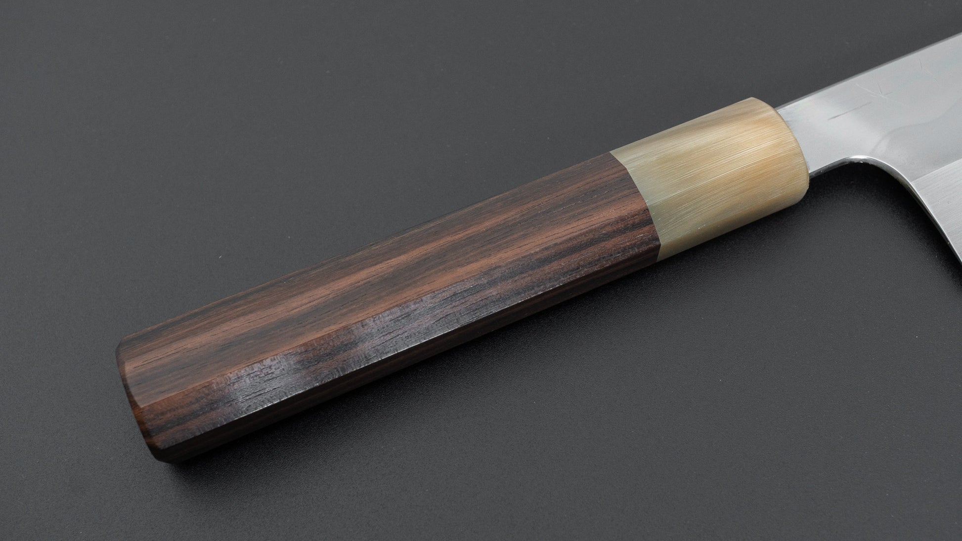 Hitohira Togashi White #1 Notaremon Mizu Honyaki Gyuto 240mm Taihei Makassar Ebony Handle (#134/ Saya)