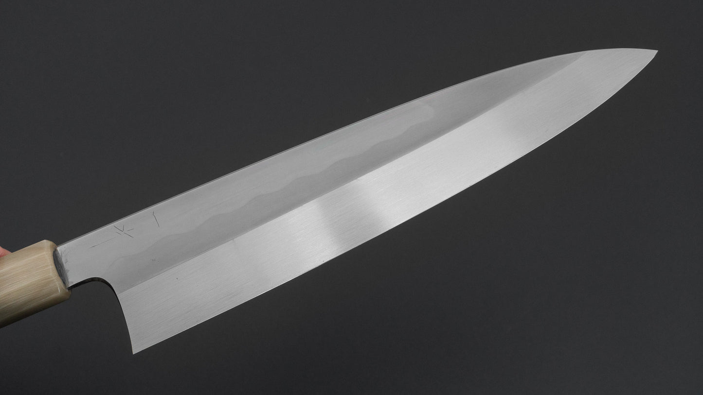 Hitohira Togashi White #1 Notaremon Mizu Honyaki Gyuto 240mm Taihei Makassar Ebony Handle (#135/ Saya)
