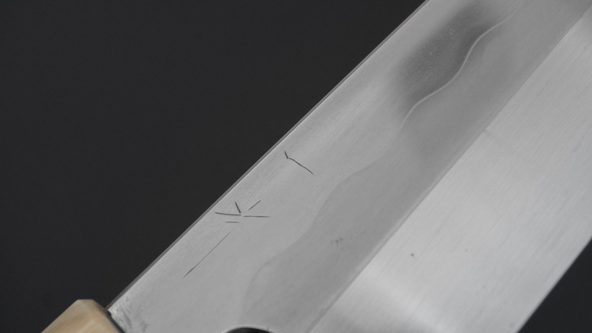 Hitohira Togashi White #1 Notaremon Mizu Honyaki Gyuto 240mm Taihei Makassar Ebony Handle (#135/ Saya)
