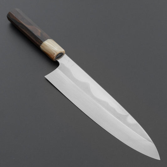 Hitohira Togashi White #1 Fuji Mizu Honyaki Gyuto 240mm Ziricote Handle (#137/ Saya)