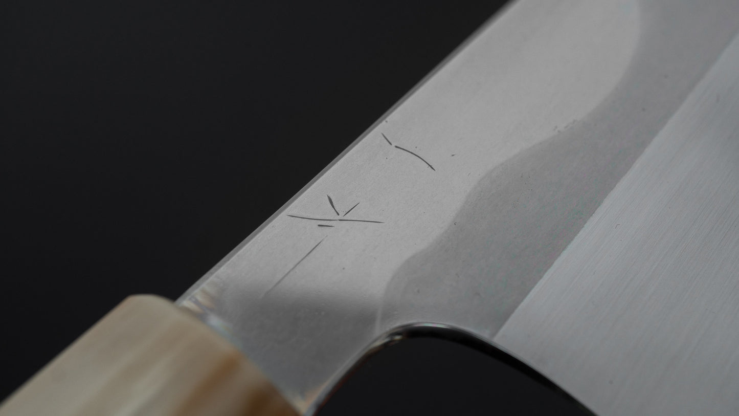 Hitohira Togashi White #1 Fuji Mizu Honyaki Gyuto 240mm Ziricote Handle (#137/ Saya)