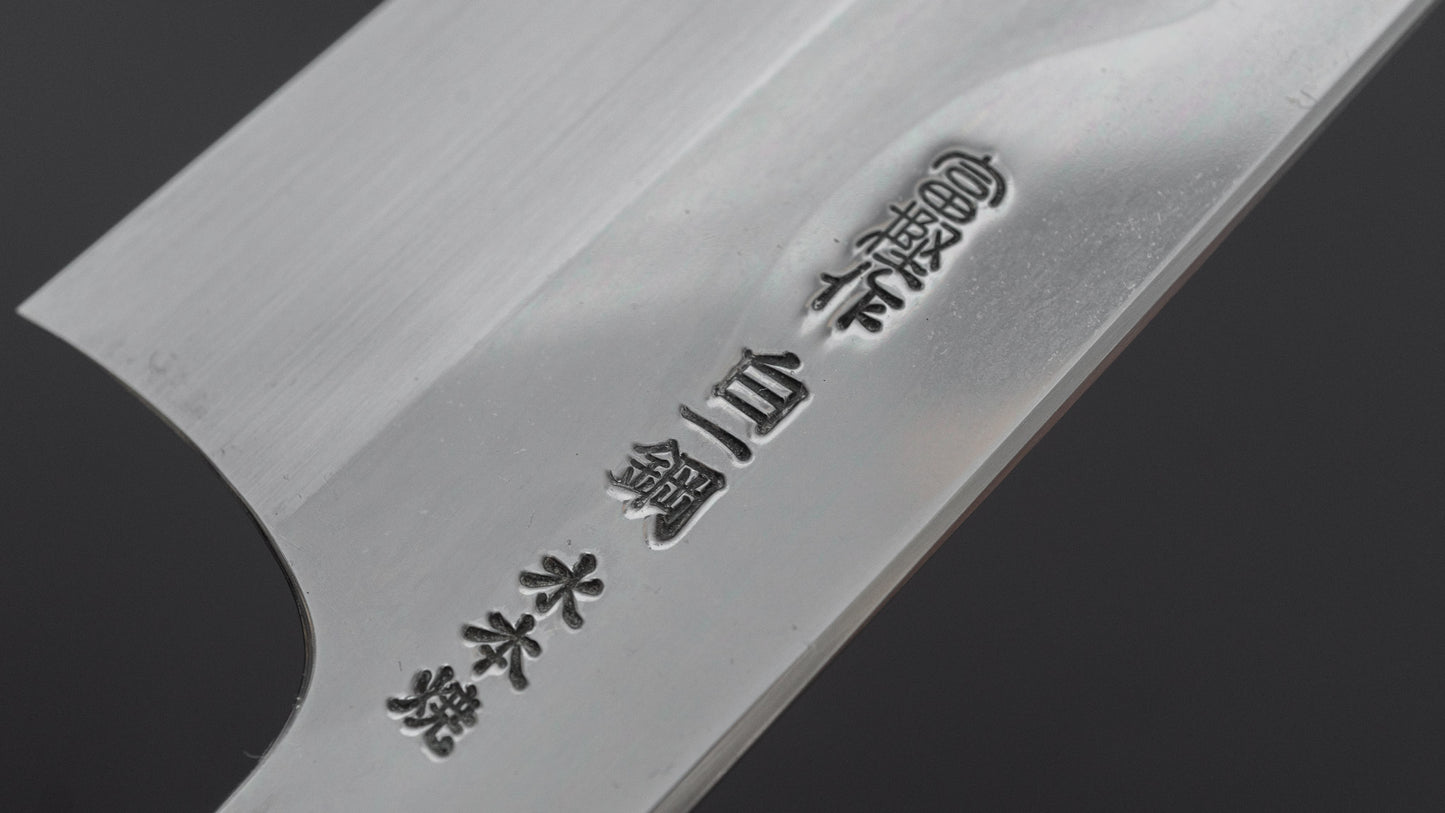 Hitohira Togashi White #1 Fuji Mizu Honyaki Gyuto 240mm Ziricote Handle (#137/ Saya)